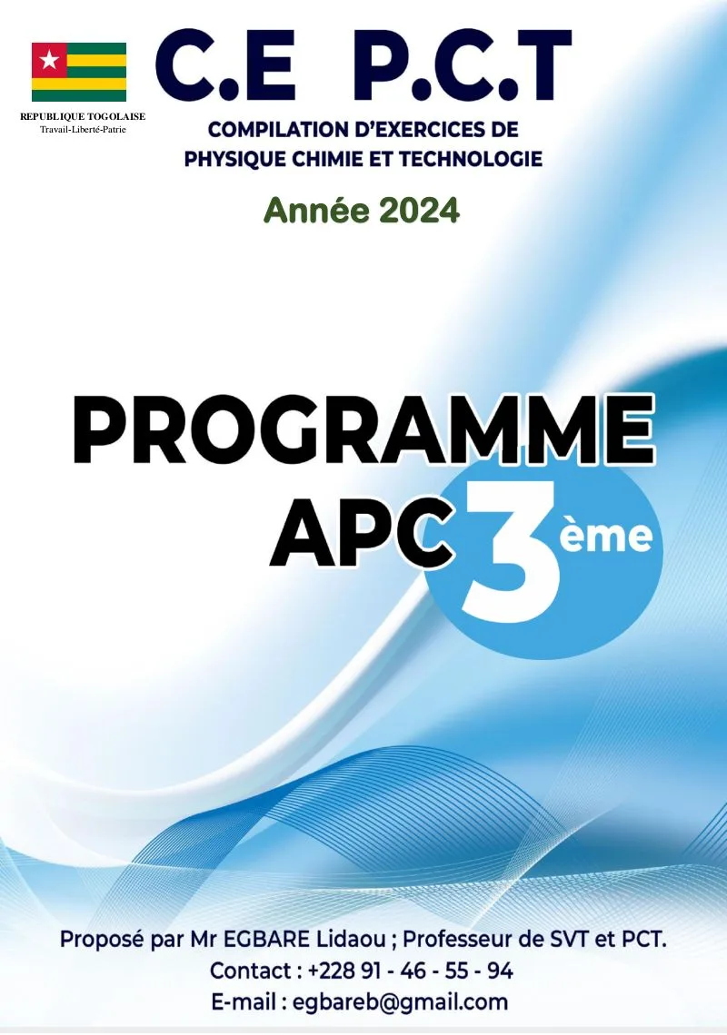 COMPILATION D'EXERCICES DE PCT 3e