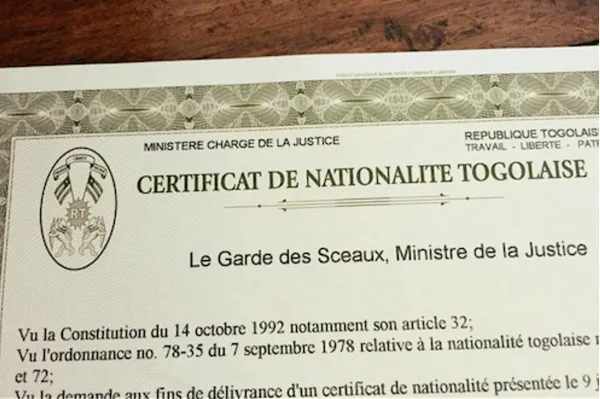 Togo : Transparence renforcée dans la gestion des certificats de nationalité