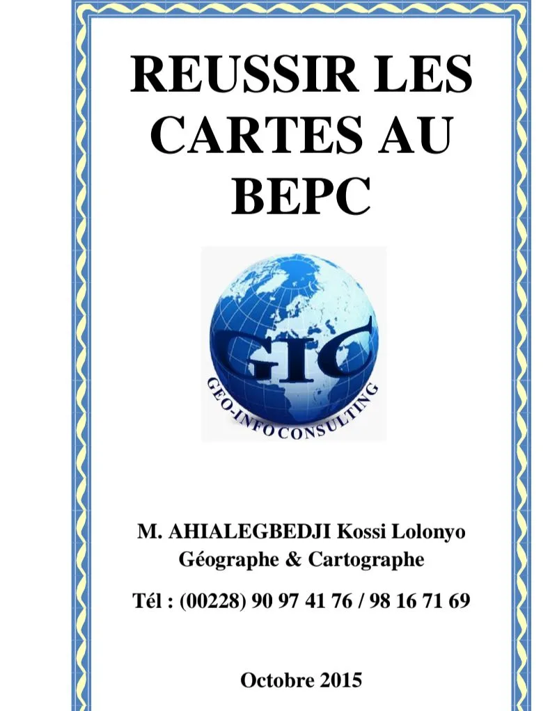 RÉUSSIR LES CARTES AU BEPC