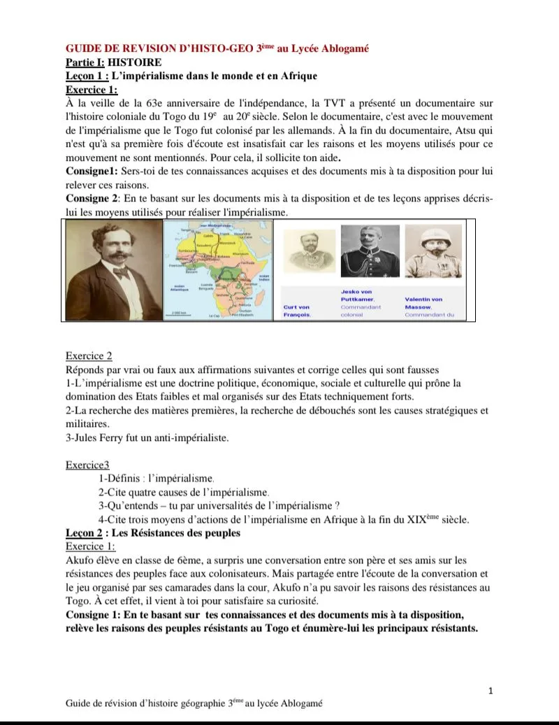 RÉVISION HISTO-GEO 3e