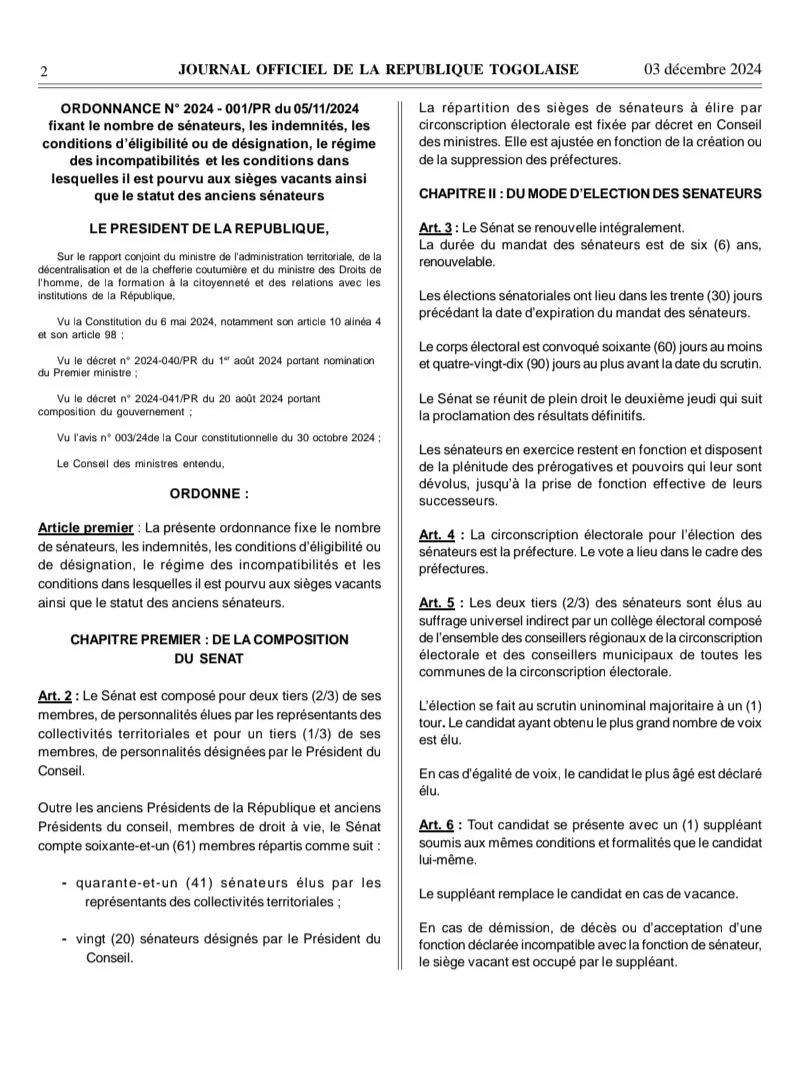 CODE ÉLECTORAL TOGO