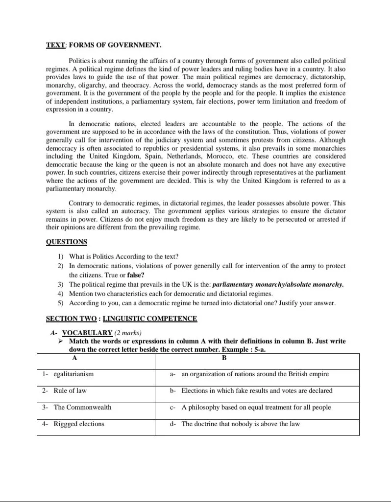 RÉVISION ANGLAIS 1ere