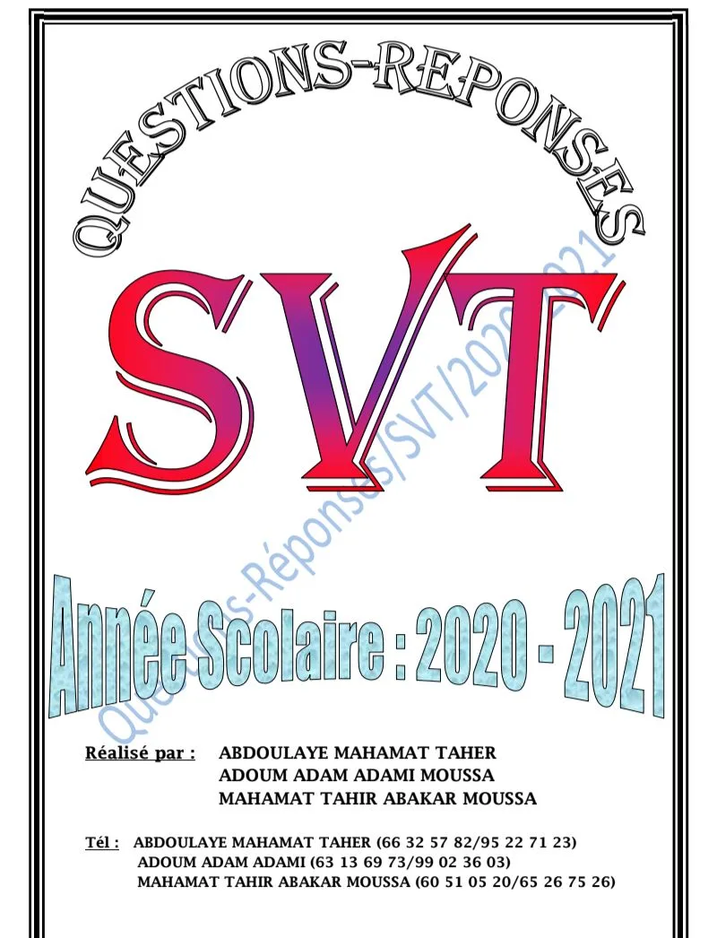 QUESTIONS RÉPONSES SVT TLED