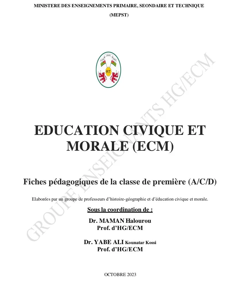 FICHES PÉDAGOGIQUES ECM 1ere