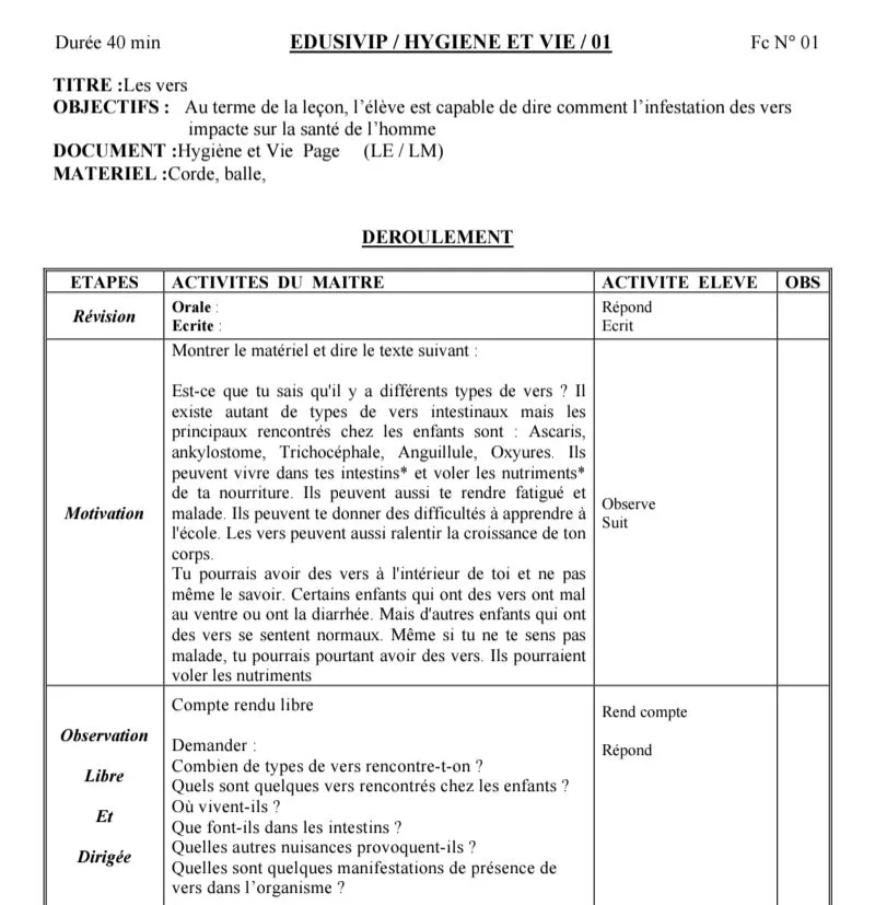 FICHES PÉDAGOGIQUES D'EDUSIVIP CE