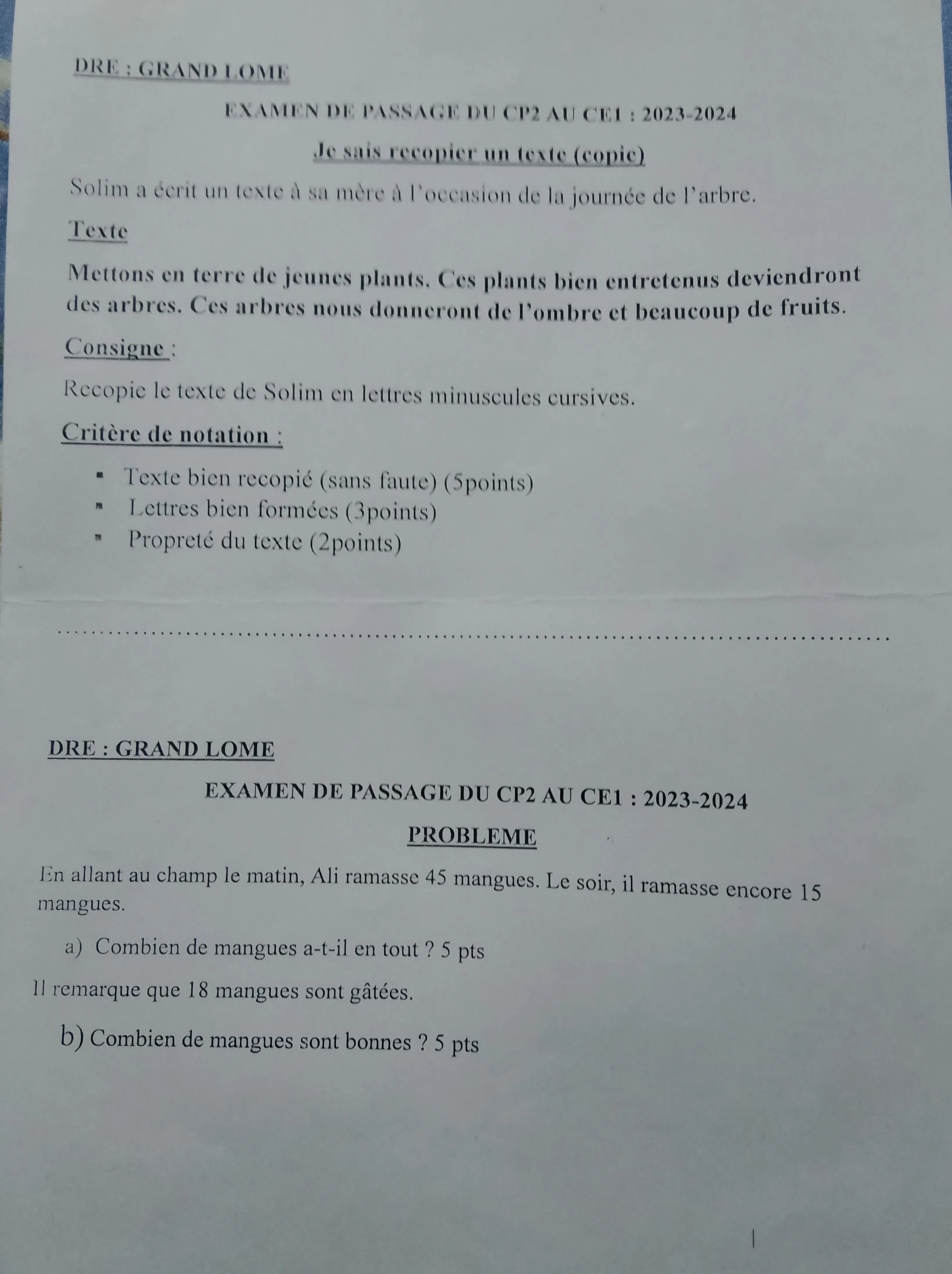 ÉPREUVES DE COMPOSITION CP2