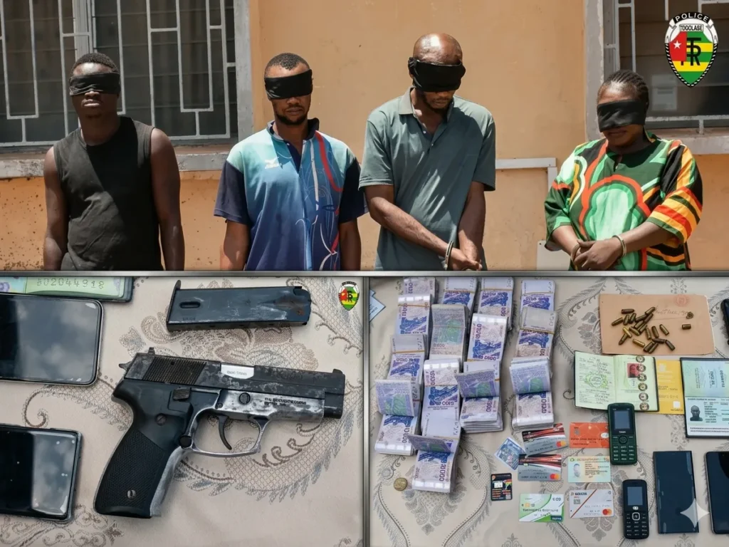 Braquage armé à Lomé : 13 millions FCFA récupérés, cinq suspects arrêtés