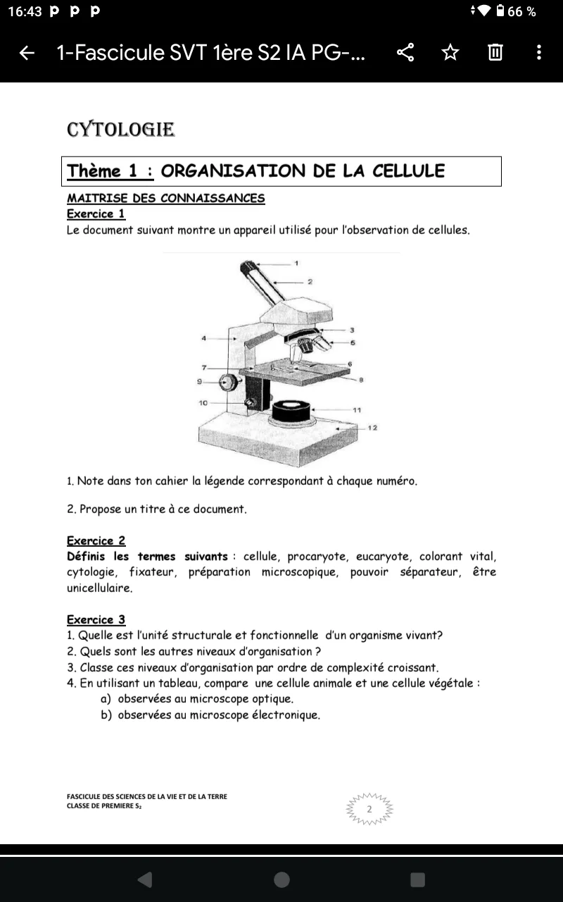 FASCICULE SVT 1 ÈRE S