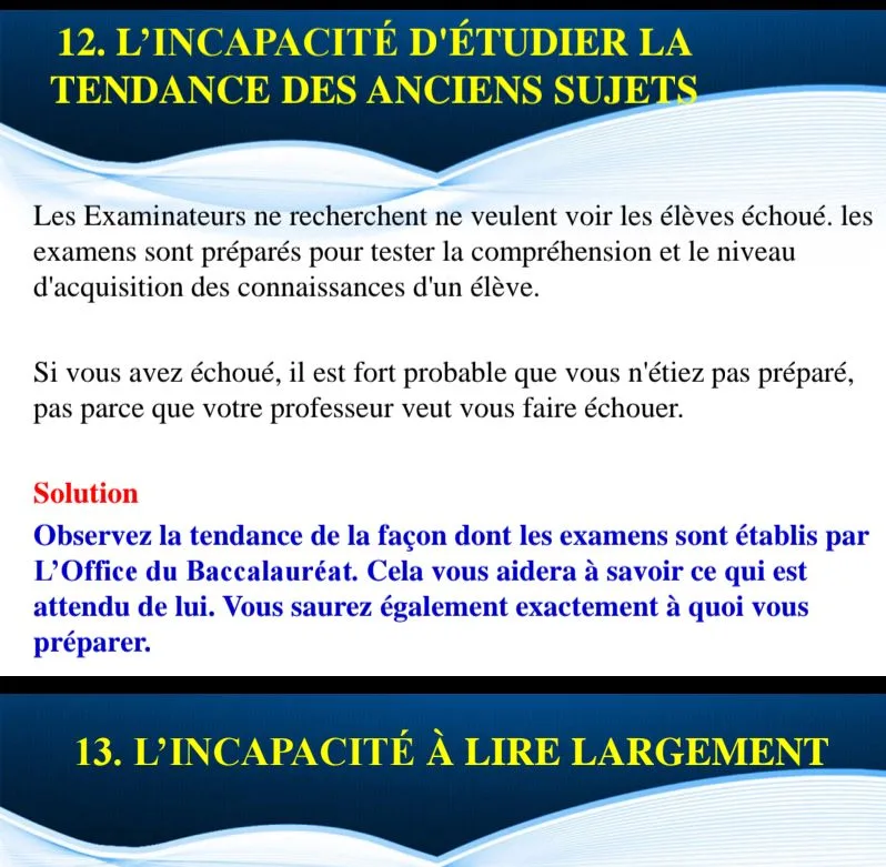 20 RAISONS POUR LESQUELLES LES ÉLÈVES ÉCHOUENT AUX EXAMENS