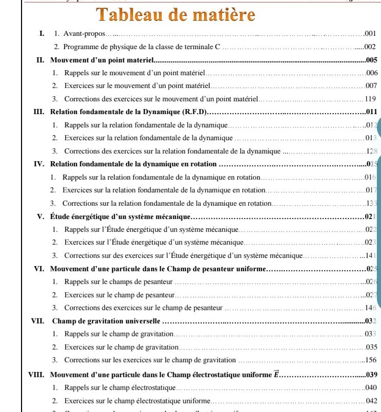 EXERCICES CORRIGÉS PC TERMINALE C