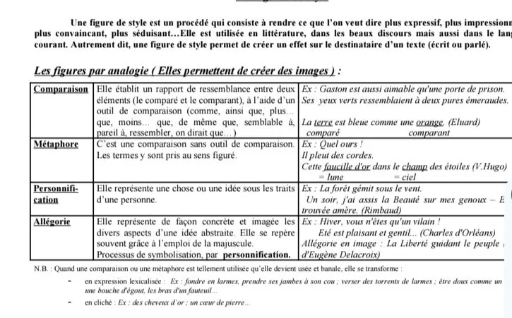 LES FIGURES DE STYLE