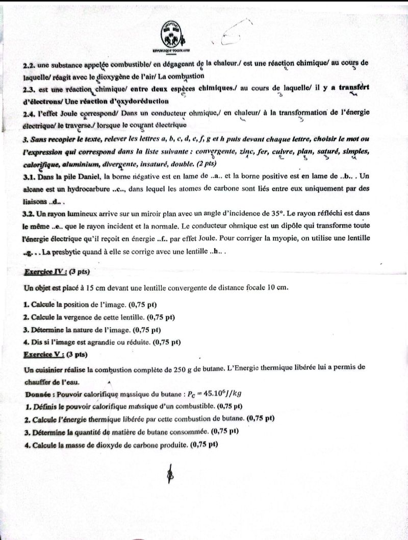 PC BAC1 2026 SUJET CORRIGÉ A4