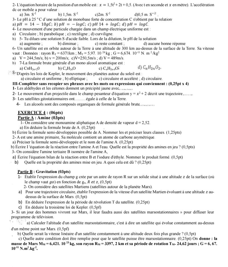 SUJETS DE COMPO SUPER PROF PC ET MATHS TLED TOUTES LES RÉGIONS