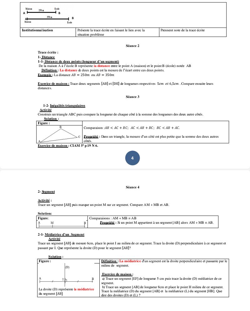 FICHE PÉDAGOGIQUE DE MATHS 5E