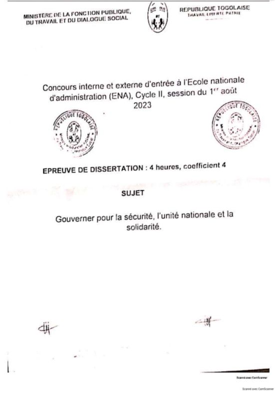 ENA : ÉPREUVES DE CONCOURS CYCLE II