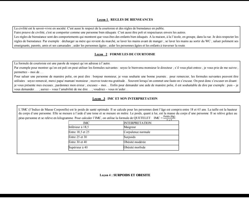 SUPPORT DE COURS ECM 6E