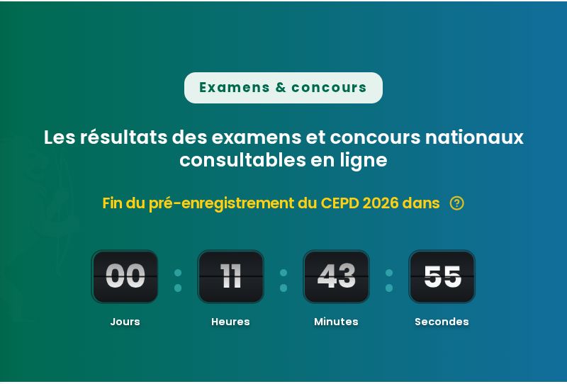 Résultats CEPD 2026 :  consulter les résultats en ligne via les canaux officiels le 02/07 dès 8h 00