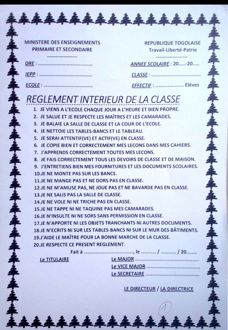 AFFICHAGE OBLIGATOIRE PRIMAIRE
