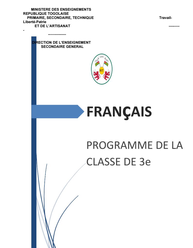 PROGRAMME DE FRANÇAIS 3E